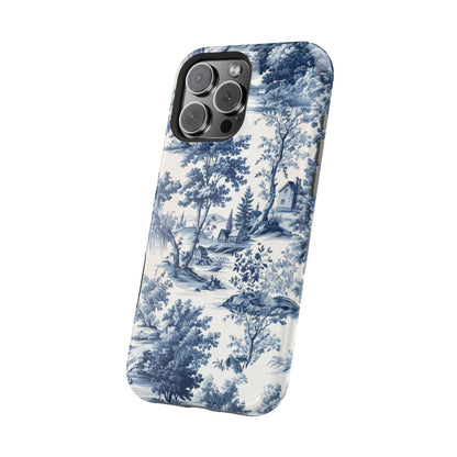 Vintage Charm Blue Toile iPhone Case