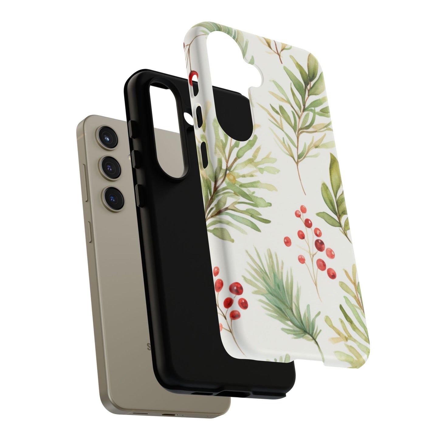 Winter Greenery & Berry Watercolor – Samsung Galaxy Series Case