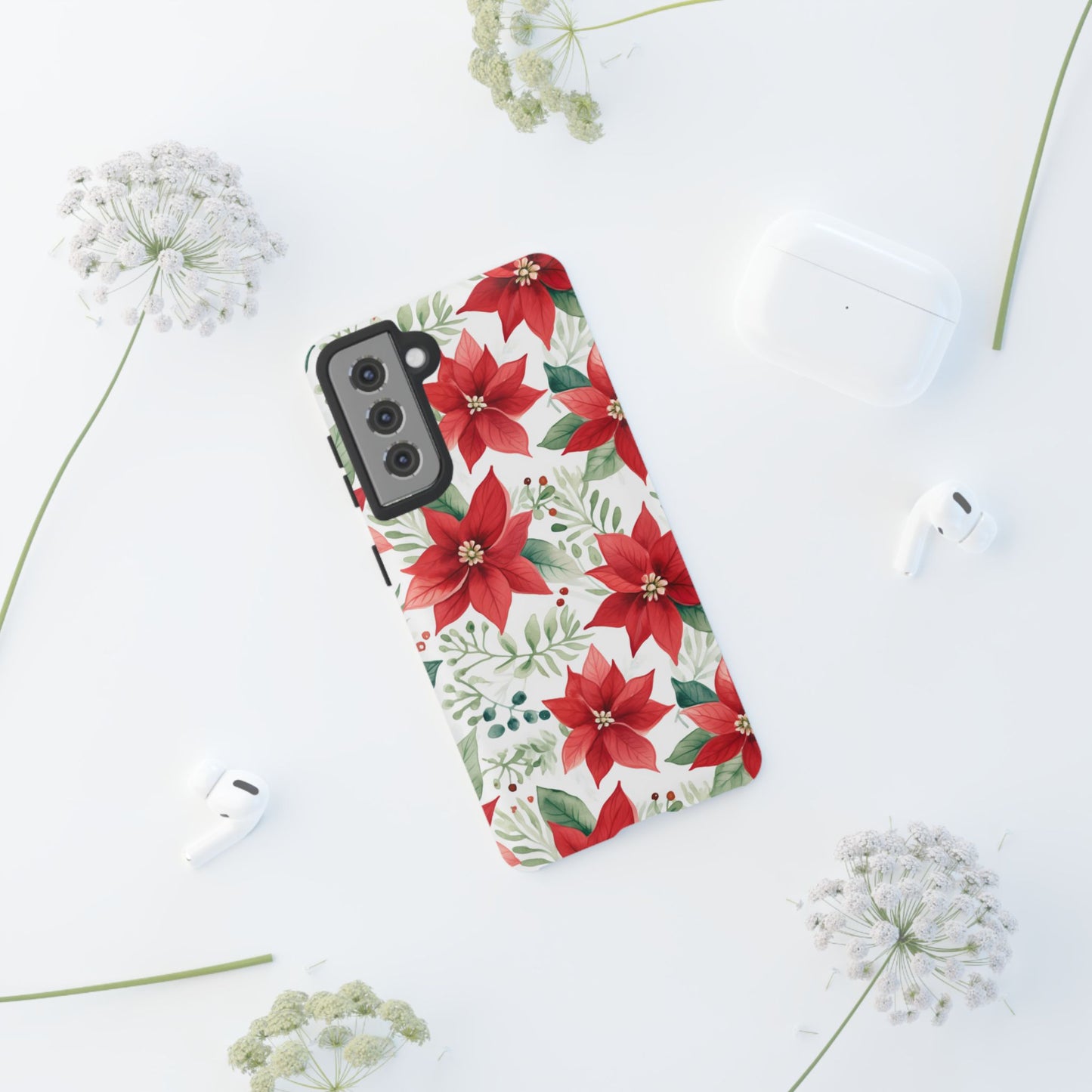 Festive Poinsettia Holiday Pattern – Samsung Galaxy Series Case