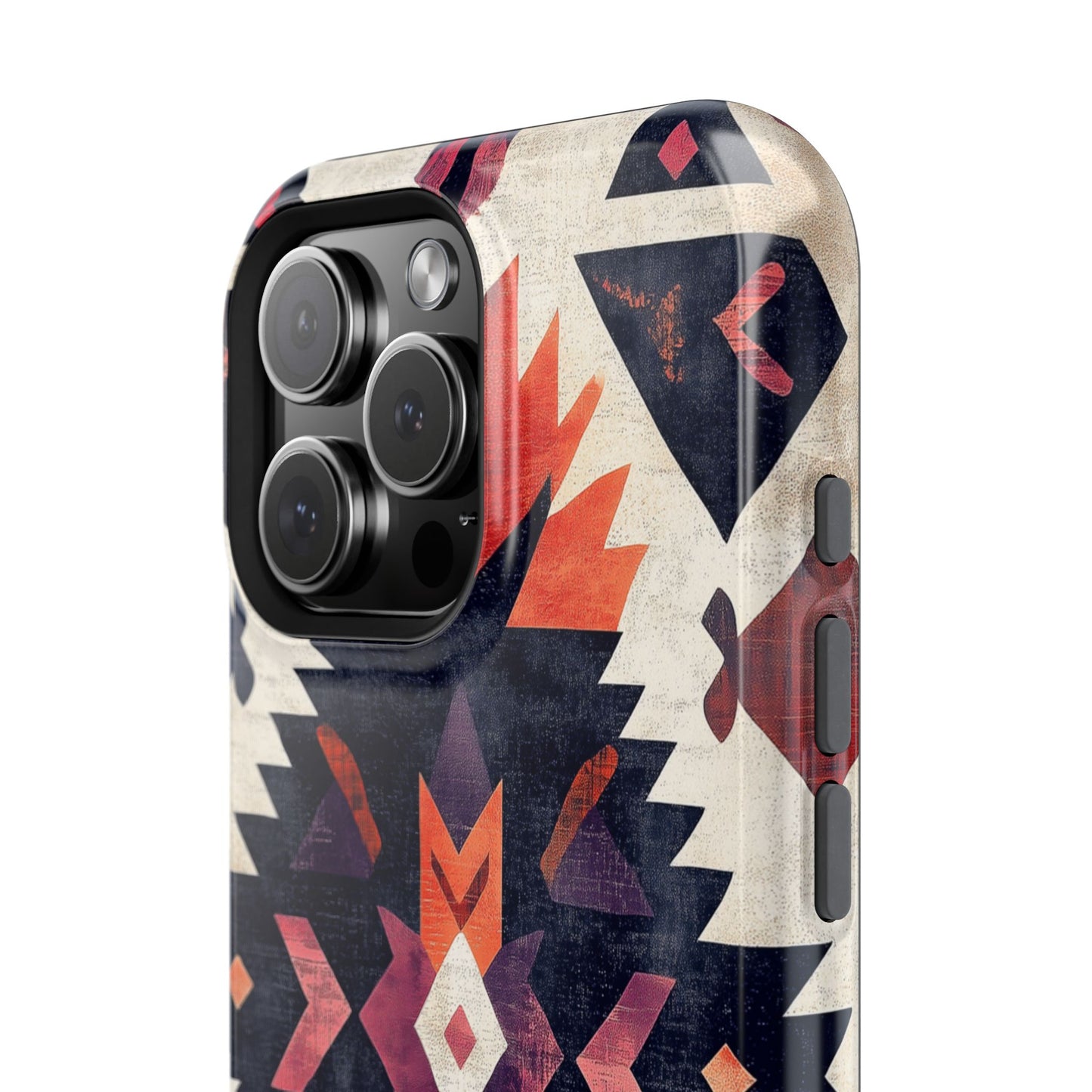 Boho Tribal Starburst Tough MagSafe iPhone Case – Vibrant Geometric Design, Dual-Layer Protection