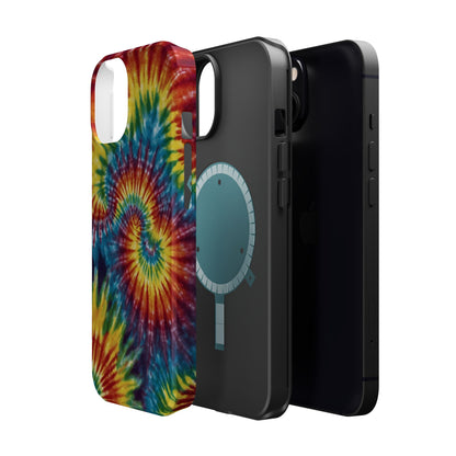 Retro Rainbow Tie-Dye MagSafe Case – Swirl Design