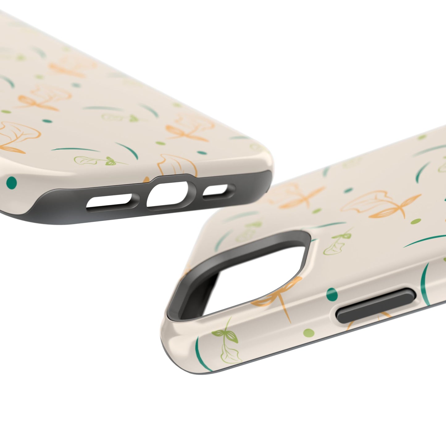 Soft Pastel Abstract Floral Tough MagSafe iPhone Case – Playful Minimalist Design with Dual-Layer Protection