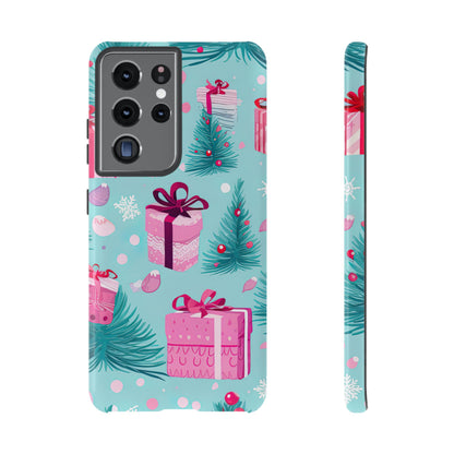 Festive Pink Christmas Gifts and Evergreen Samsung Galaxy Case – Holiday Theme, Protective Cover