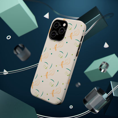 Soft Pastel Abstract Floral Tough MagSafe iPhone Case – Playful Minimalist Design with Dual-Layer Protection