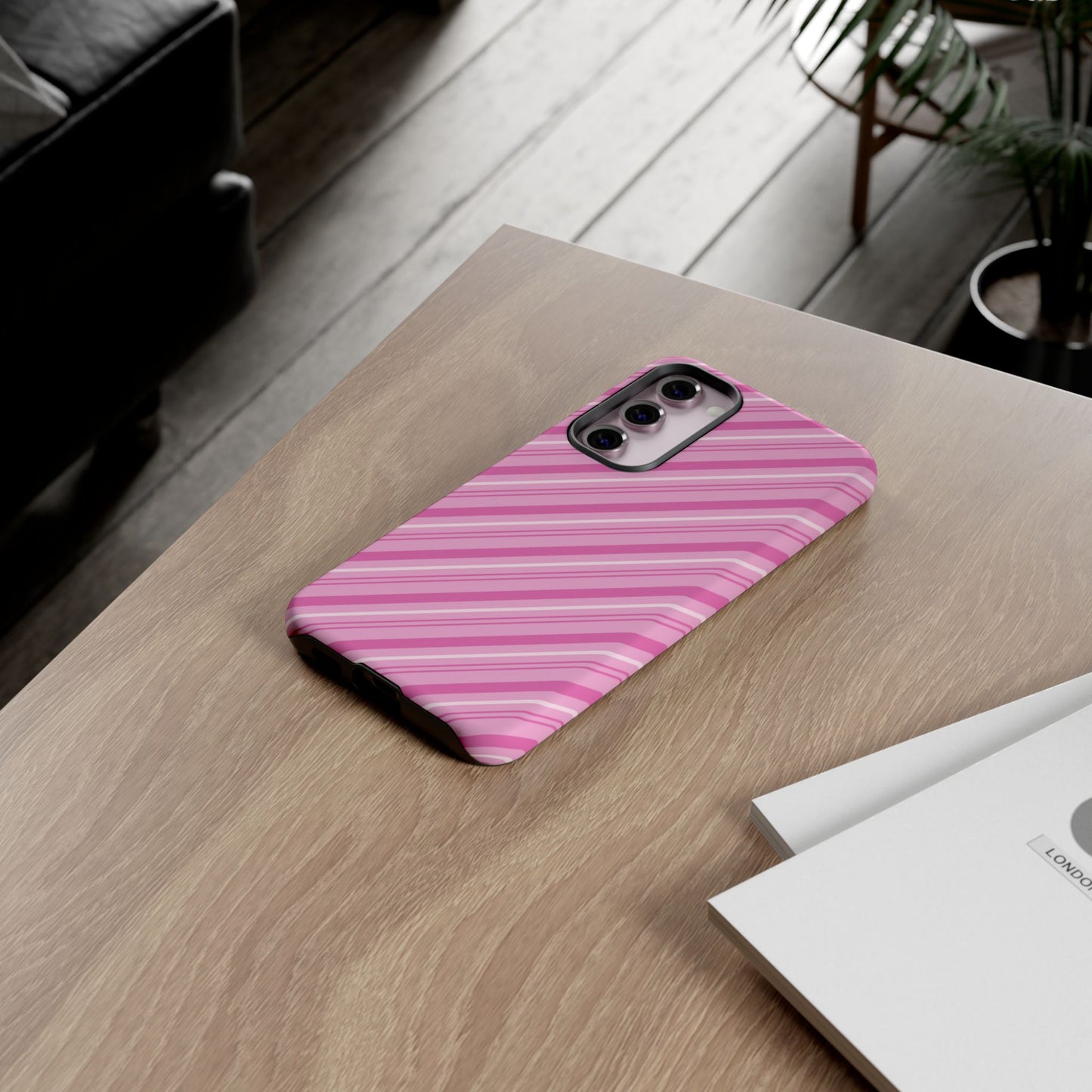 Samsung Galaxy Case - Pretty in Pink Stripes Design