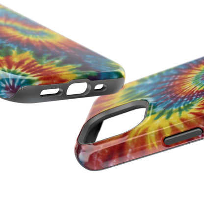 Retro Rainbow Tie-Dye MagSafe Case – Swirl Design