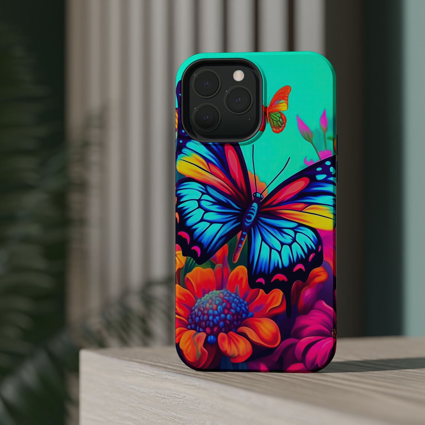 Vivid Butterfly & Floral Burst - MagSafe iPhone Case