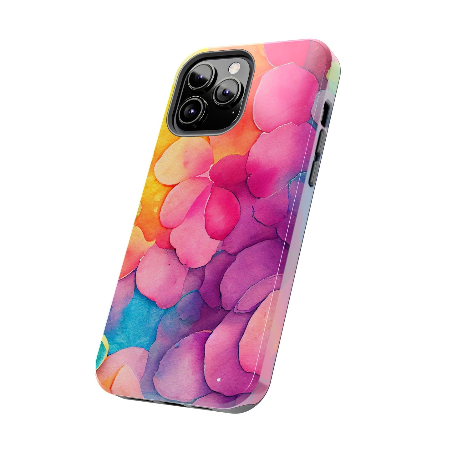 Sunset Petals Watercolor iPhone Case – Slim Design, Glossy Finish