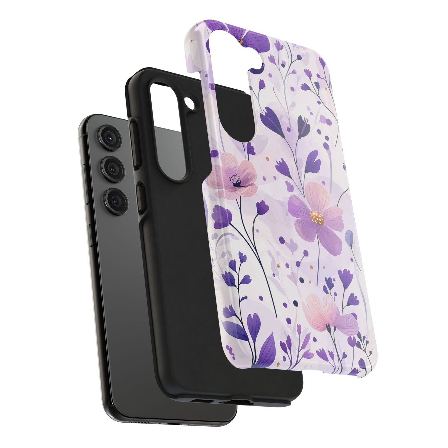 Purple Floral Bliss Samsung Galax Case – Delicate Blossom Design