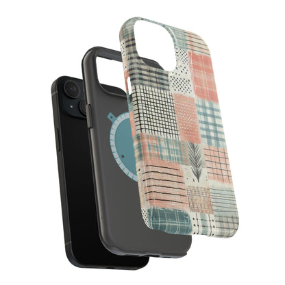 Rustic Patchwork MagSafe iPhone Case | Farmhouse Style & Shockproof