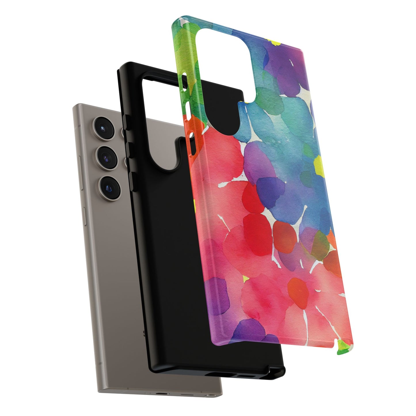 Rainbow Bloom Watercolor Samsung Galaxy Case – Slim Design, Glossy Finish