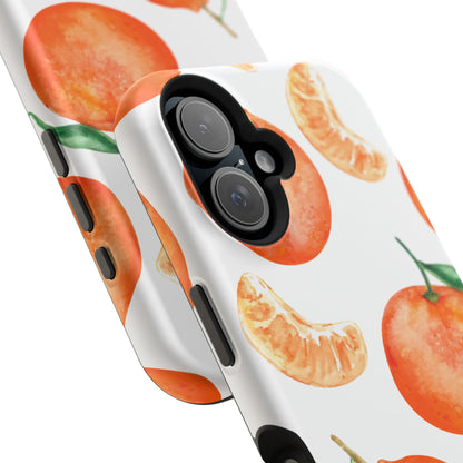 Tangerine Dreams Tough MagSafe iPhone Case – Watercolor Orange Design, Shockproof Dual Protection