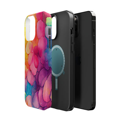 Sunset Petals Watercolor MagSafe iPhone Case – Slim Design, Glossy Finish