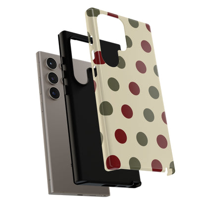 Red & Green Polka Dots on Cream – Samsung Galaxy Case