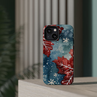 Crimson Snowflake Charm – MagSafe iPhone Case