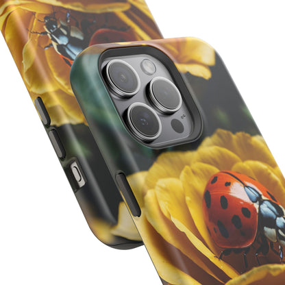 MagSafe iPhone Case: Ladybug on Yellow Petals