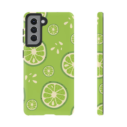 Zesty Lime Splash Tough Samsung Galaxy Case – Fresh Citrus Design, Dual-Layer Protection