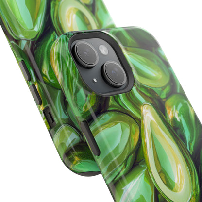 Glossy Avocado MagSafe iPhone Case – Sleek Green 3D Fruit Design, Durable and Stylish