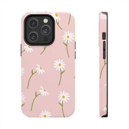 Daisy Delight Tough iPhone Case – Cute Floral Design with Dual-Layer Protection