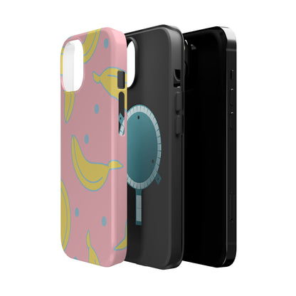 Pink Banana Pop MagSafe iPhone Case – Cute Pastel Design with Fun Retro Vibe