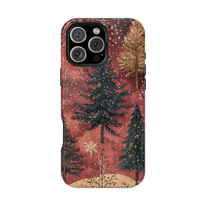 Rustic Red Winter Forest - MagSafe iPhone Series Case