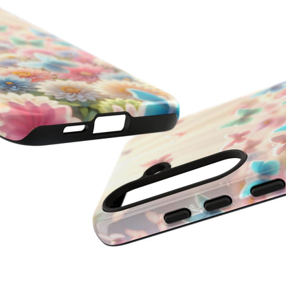 Butterfly Blossom Samsung Case - Pastel Floral Protective Cover