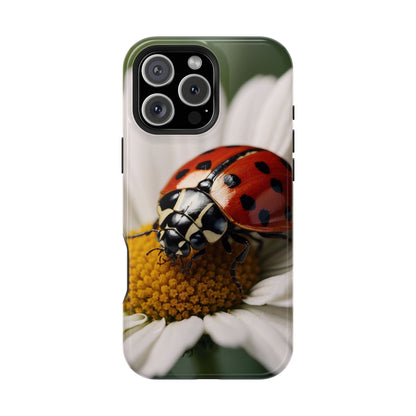 MagSafe iPhone Case: Ladybug on White Daisy