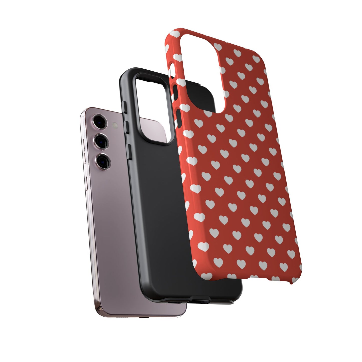 White Hearts on Red Samsung Case