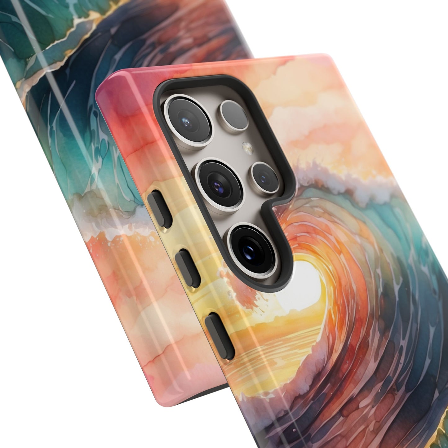 Ocean Sunrise Wave Samsung Galaxy Case – Vibrant Watercolor Wave Design