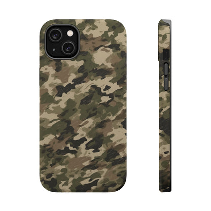 Classic Light Brown Camouflage – MagSafe iPhone Case with Rugged Elegance