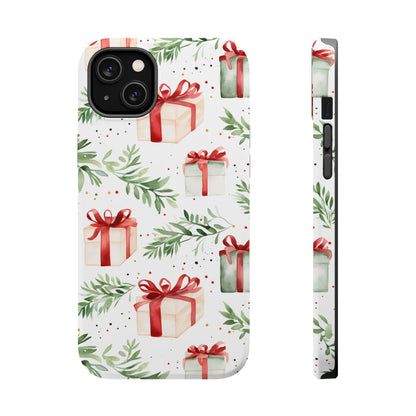 Watercolor Holiday Gifts & Greenery - MagSafe iPhone Series Case