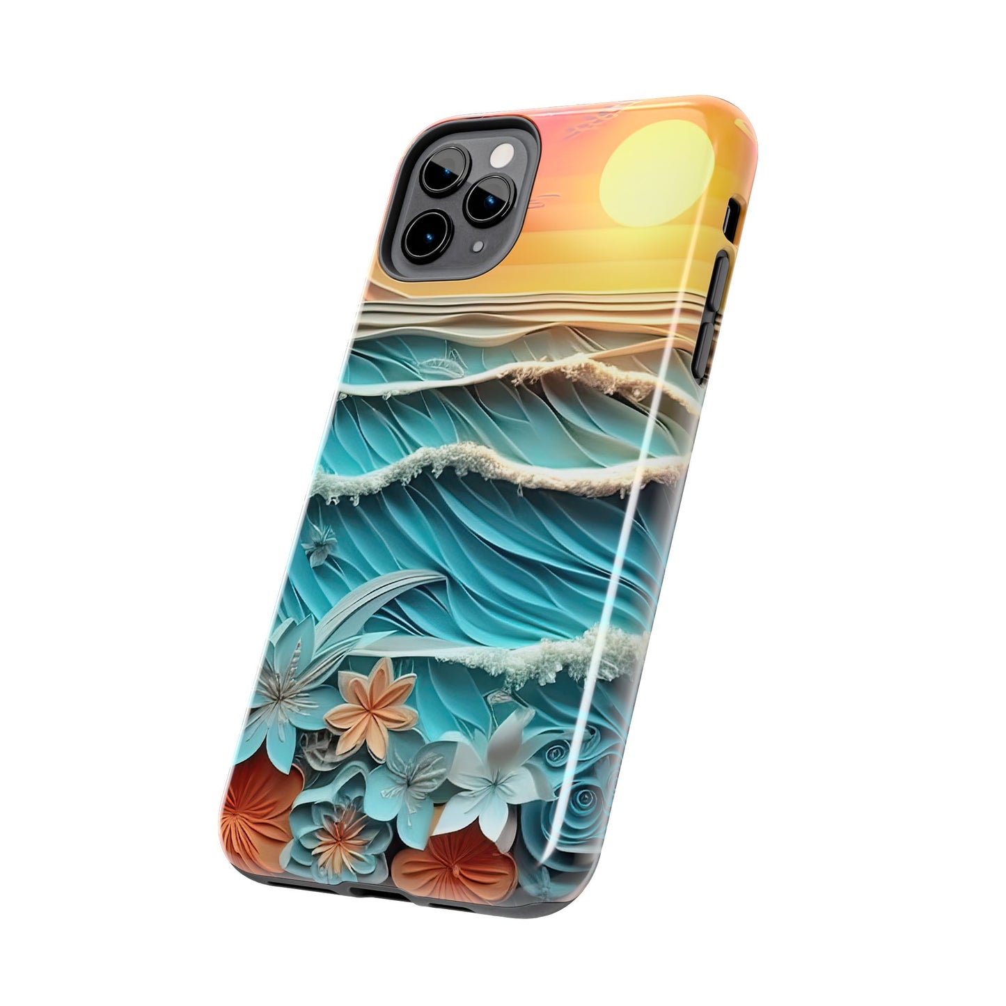 Tropical Sunset Paper Art Ocean – iPhone Series Case