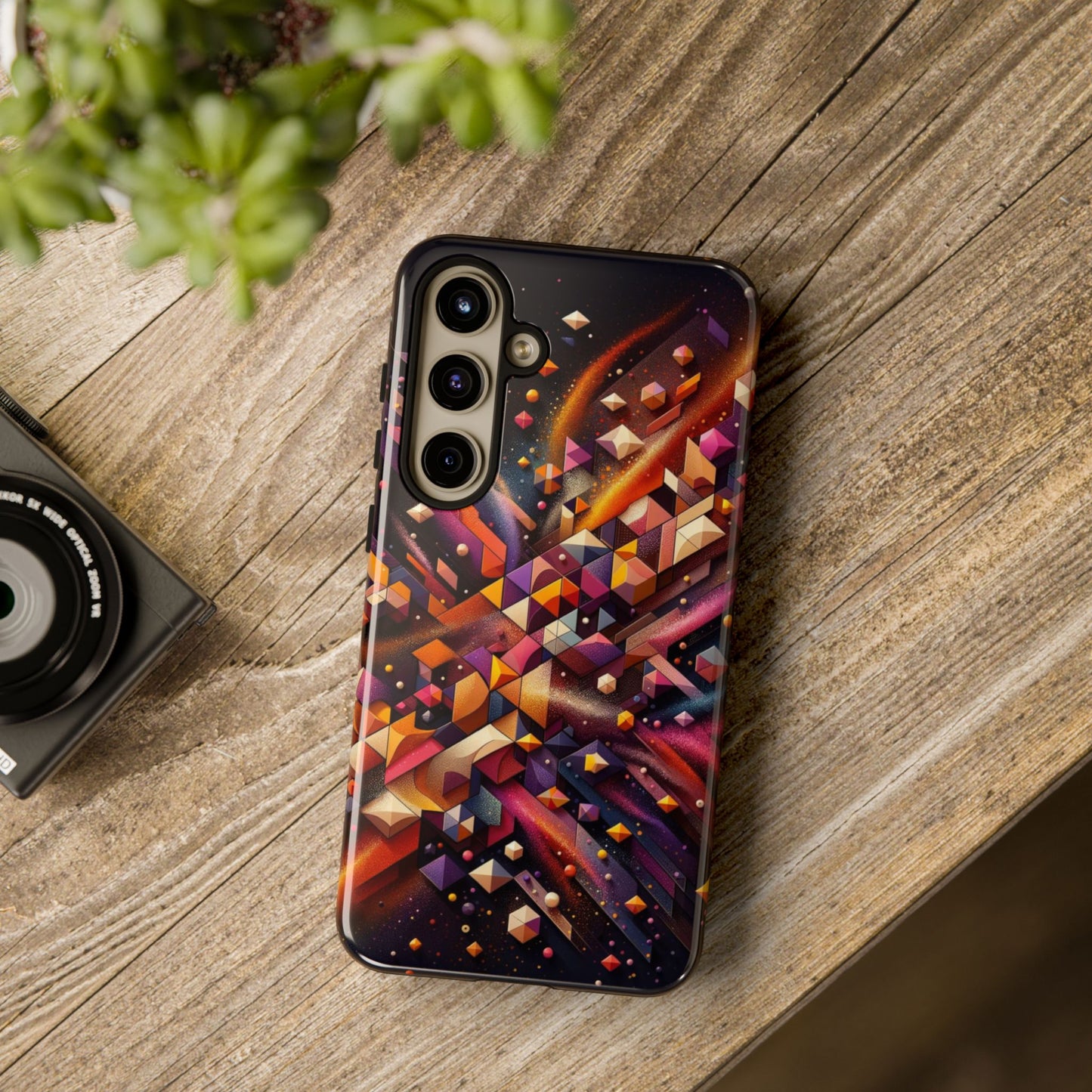 Vibrant Geometric Case | Futuristic Cosmic Art