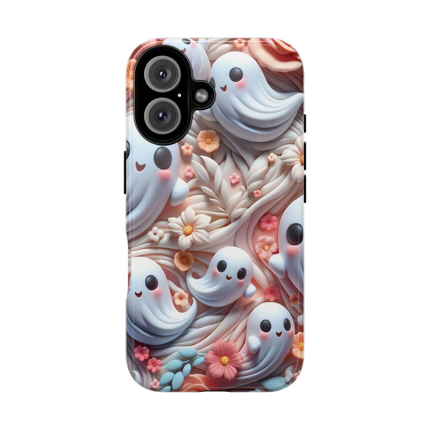 Clay Ghosts Phone Case - Whimsical Floral Protection