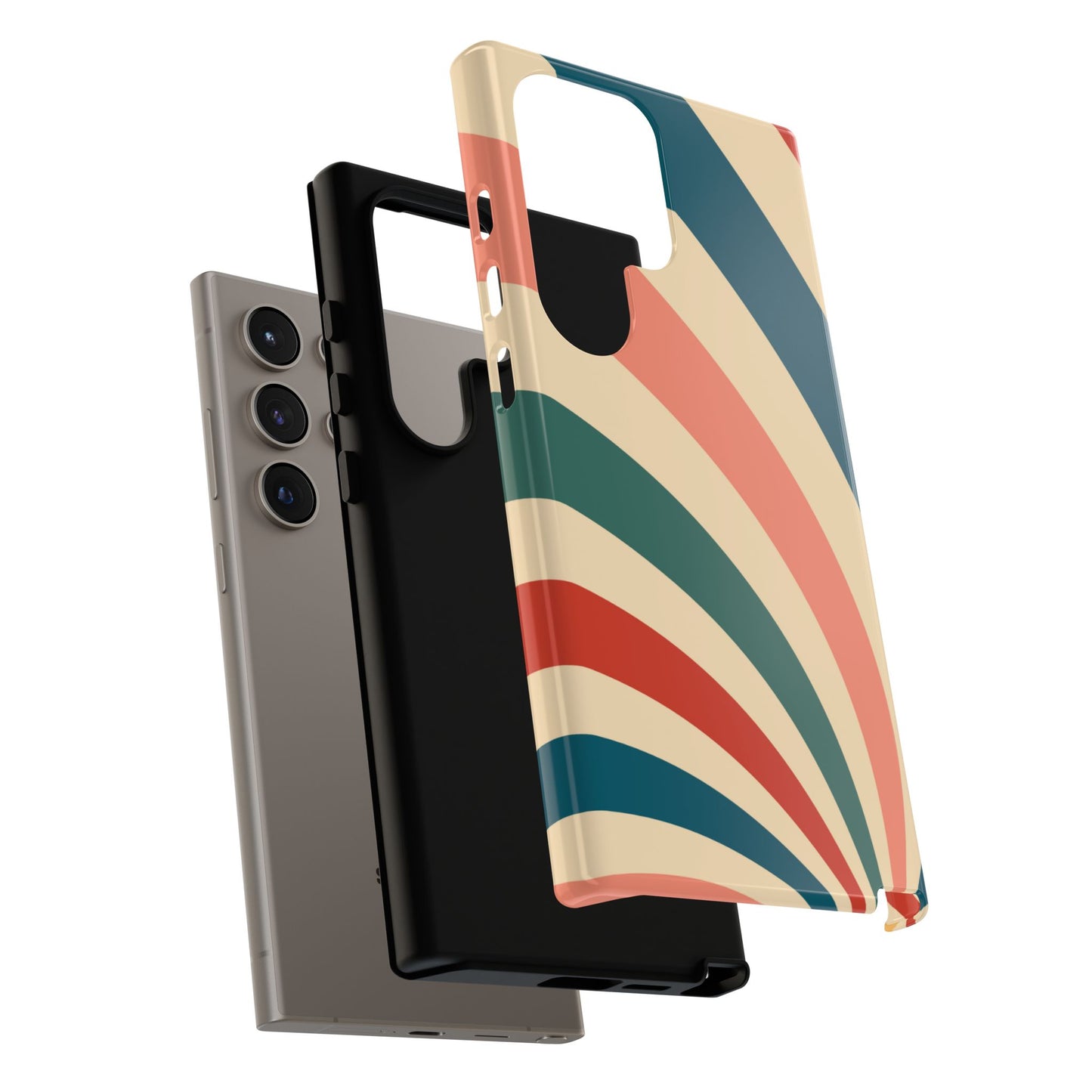 Retro Sunburst Swirl Samsung Galaxy Case – Dual-Layer Protection with Bold 70s Vibes