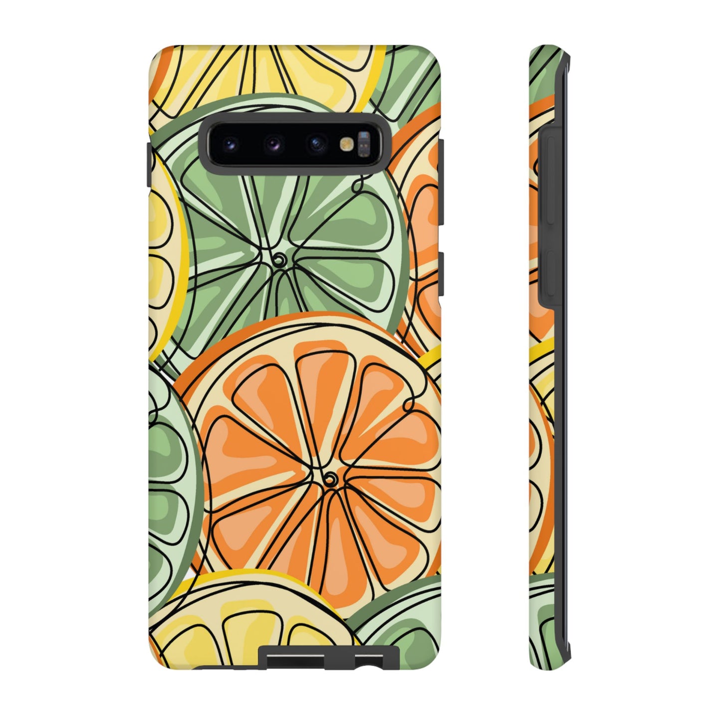 Citrus Zest Tough Samsung Galaxy Case – Bold Lime, Lemon, and Orange Design, Shockproof Protection - BOGO Cases