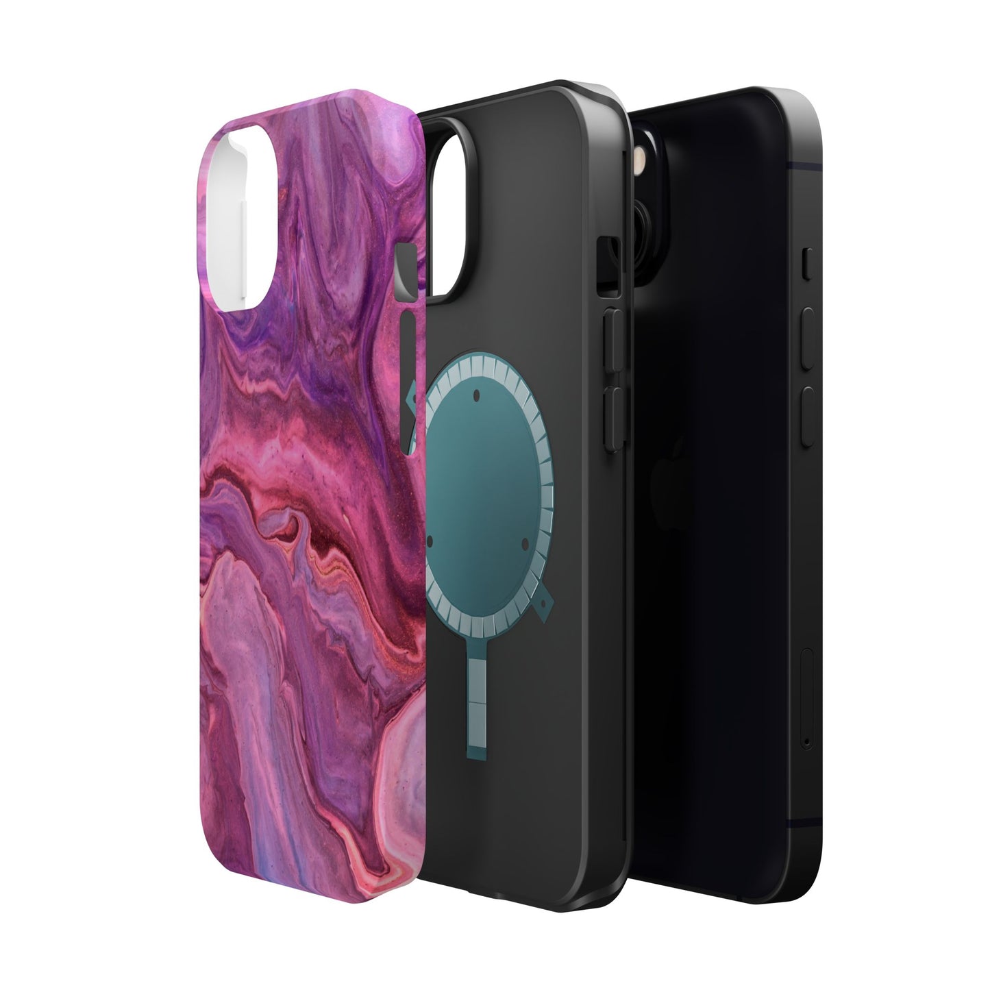 Lavender Dreamscape – MagSafe Case with Abstract Purple & Pink Marble Art