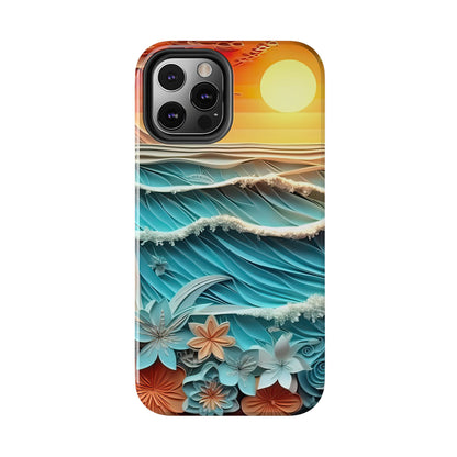 Tropical Sunset Paper Art Ocean – iPhone Series Case