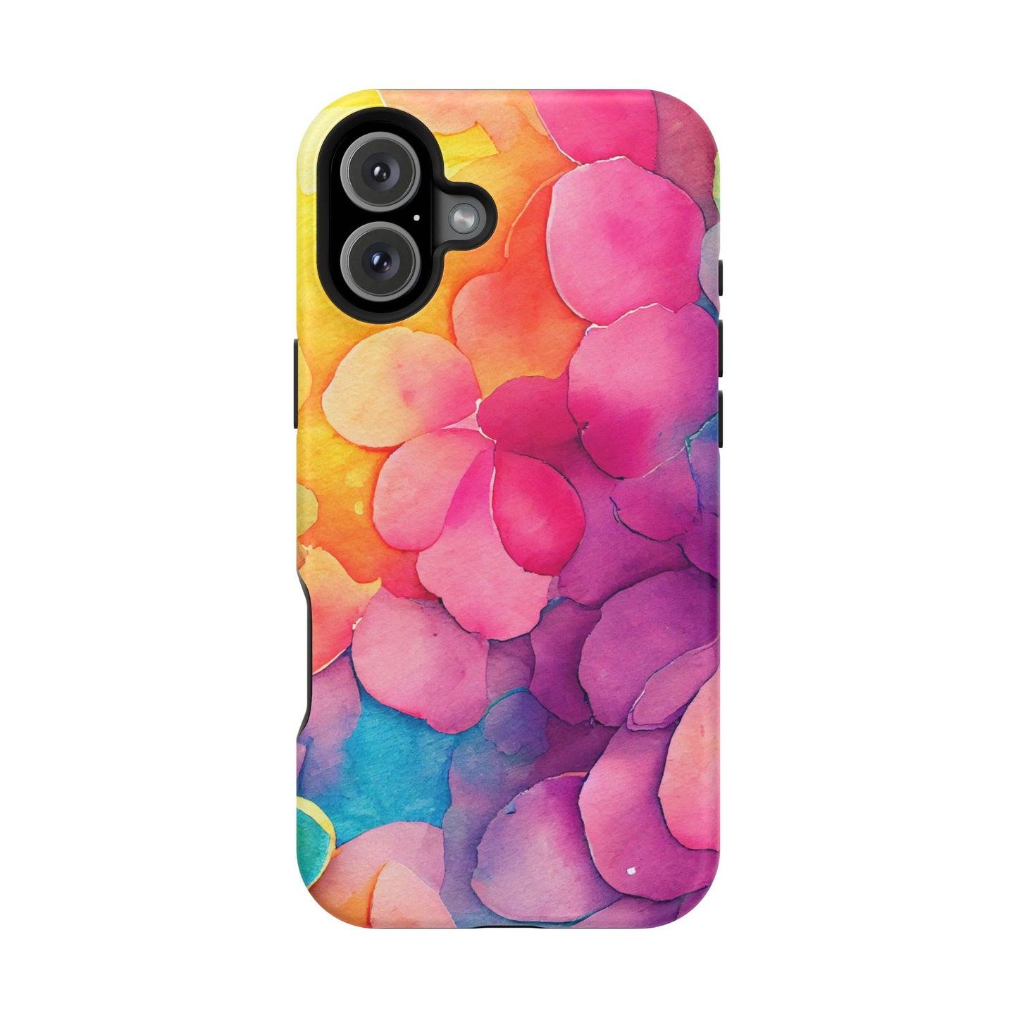 Sunset Petals Watercolor MagSafe iPhone Case – Slim Design, Glossy Finish