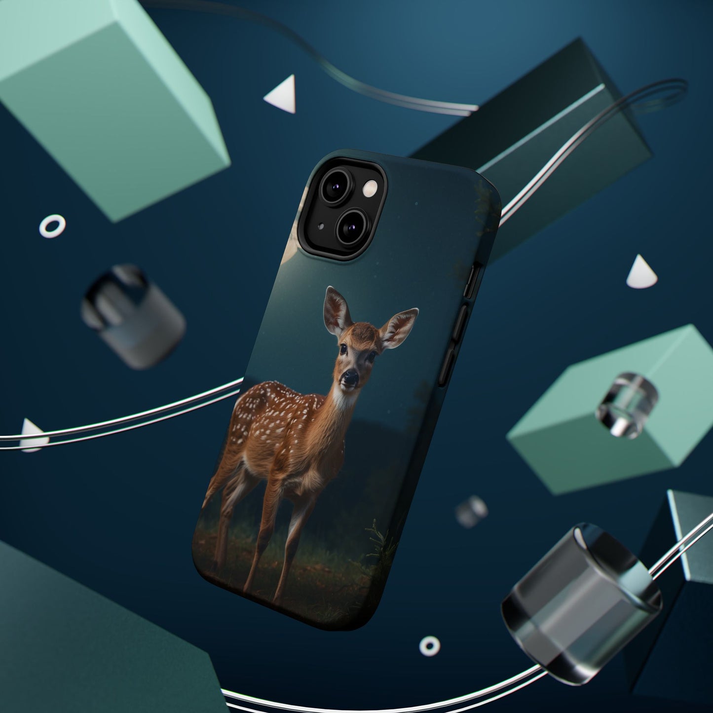 MagSafe-Compatible iPhone Case – Mystic Fawn Under the Moonlit Sky