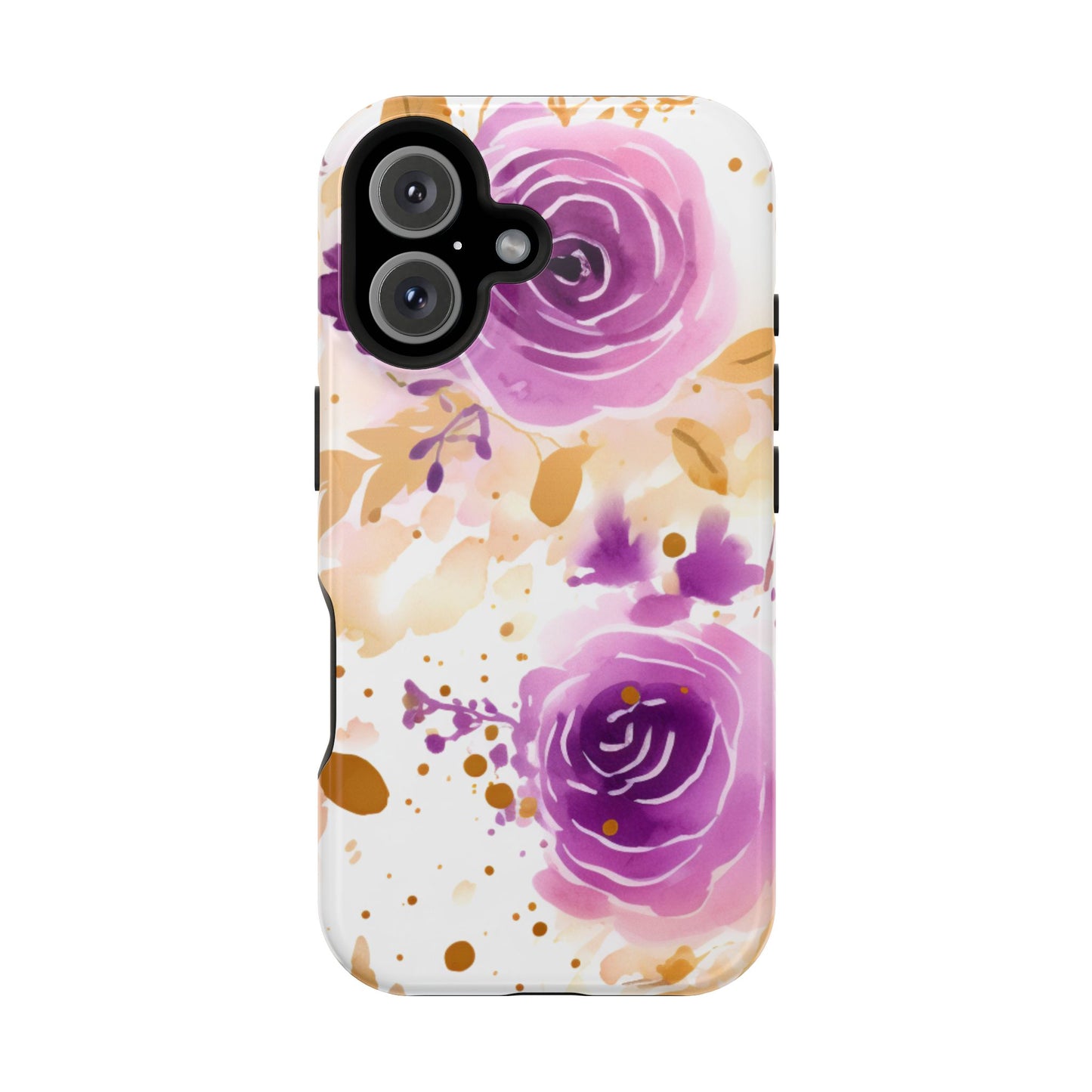 Soft Purple & Gold Floral Splash - MagSafe iPhone Series Case