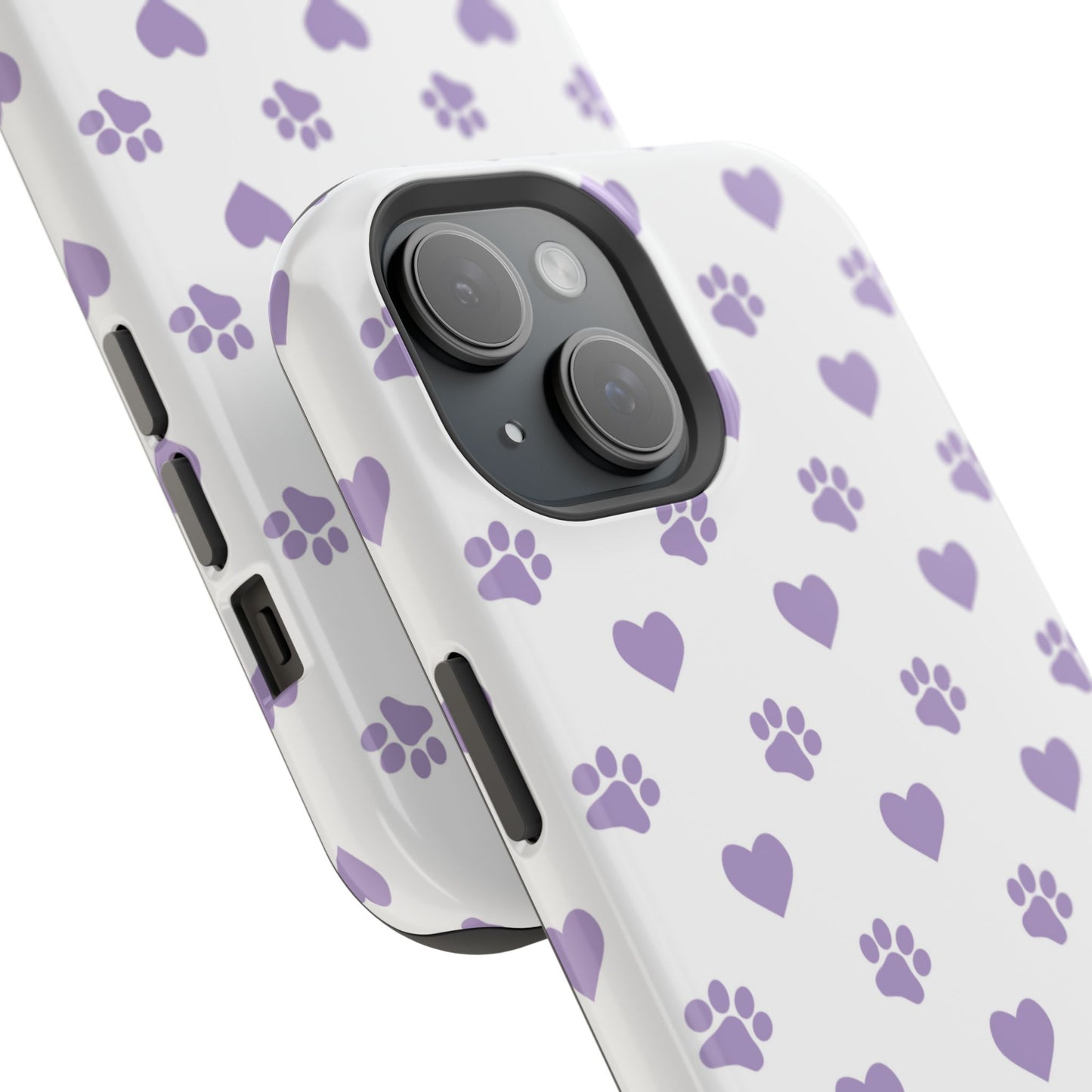 Paw Prints & Hearts – MagSafe iPhone Case with Adorable Pet-Lover Design