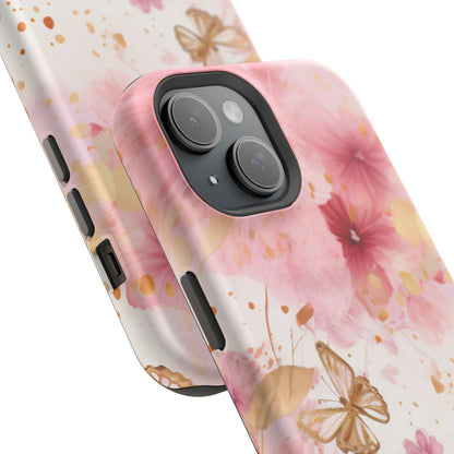 Blush Pink Floral Butterfly - MagSafe iPhone Case