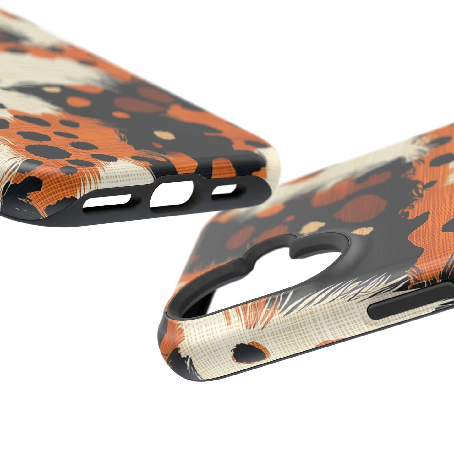 MagSafe iPhone Case: Cheetah Plaid – Brown & Black Pattern