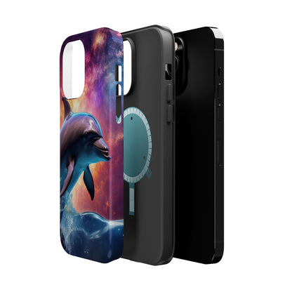 Cosmic Dolphin Galaxy Art - MagSafe-Compatible Case