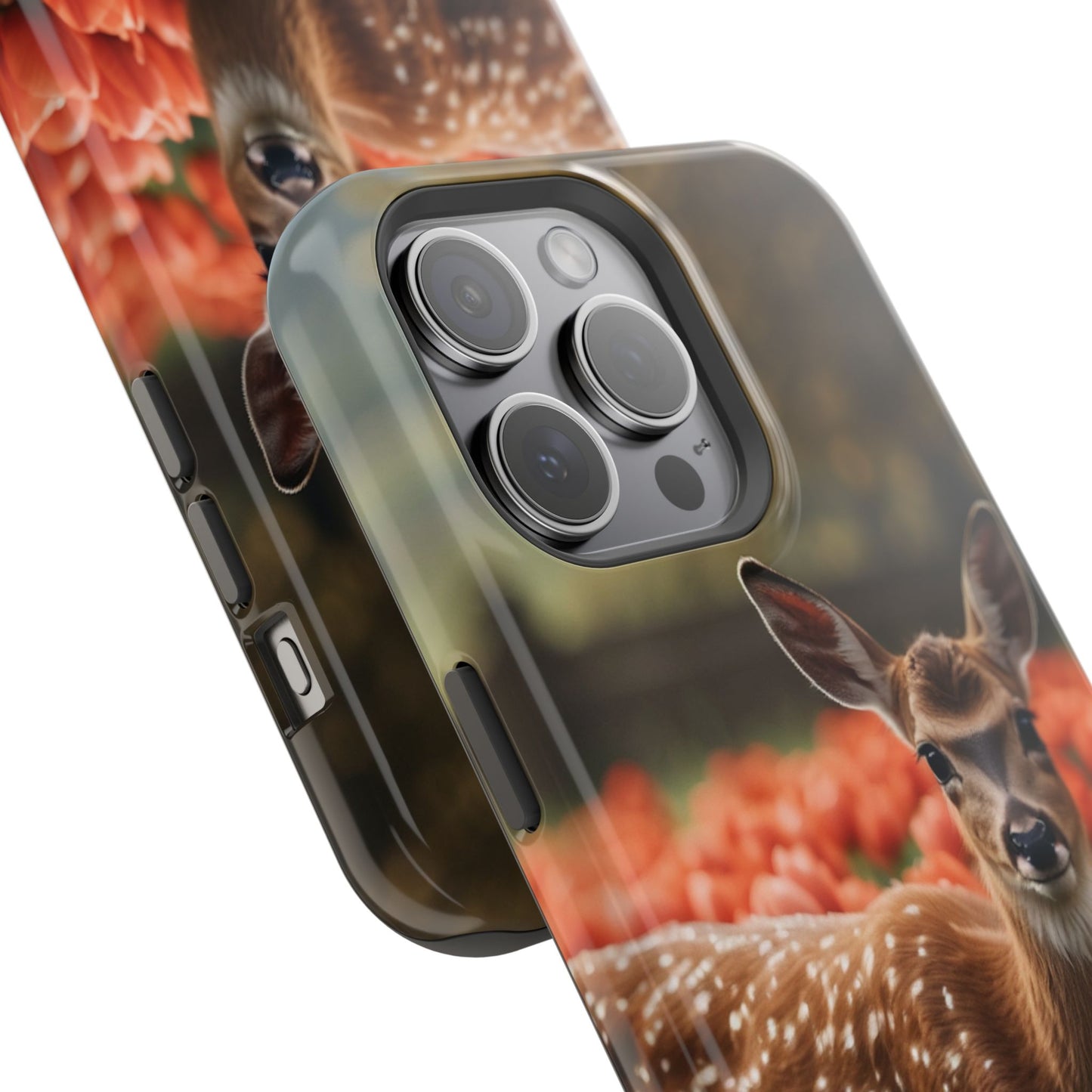 Fawn Among Tulips MagSafe iPhone Case