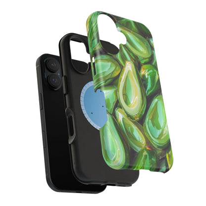 Glossy Avocado MagSafe iPhone Case – Sleek Green 3D Fruit Design, Durable and Stylish