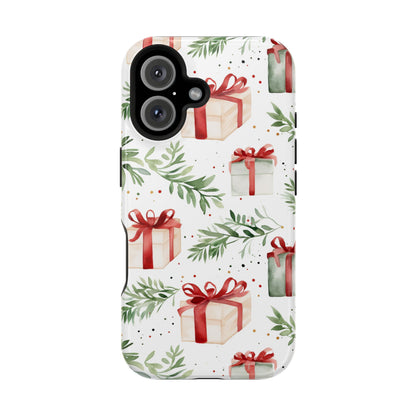 Watercolor Holiday Gifts & Greenery - MagSafe iPhone Series Case