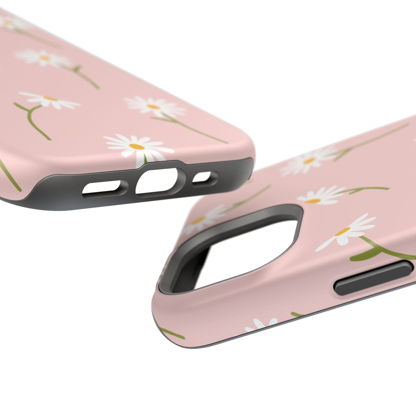 Daisy Delight Tough MagSafe iPhone Case – Cute Floral Design with Dual-Layer Protection