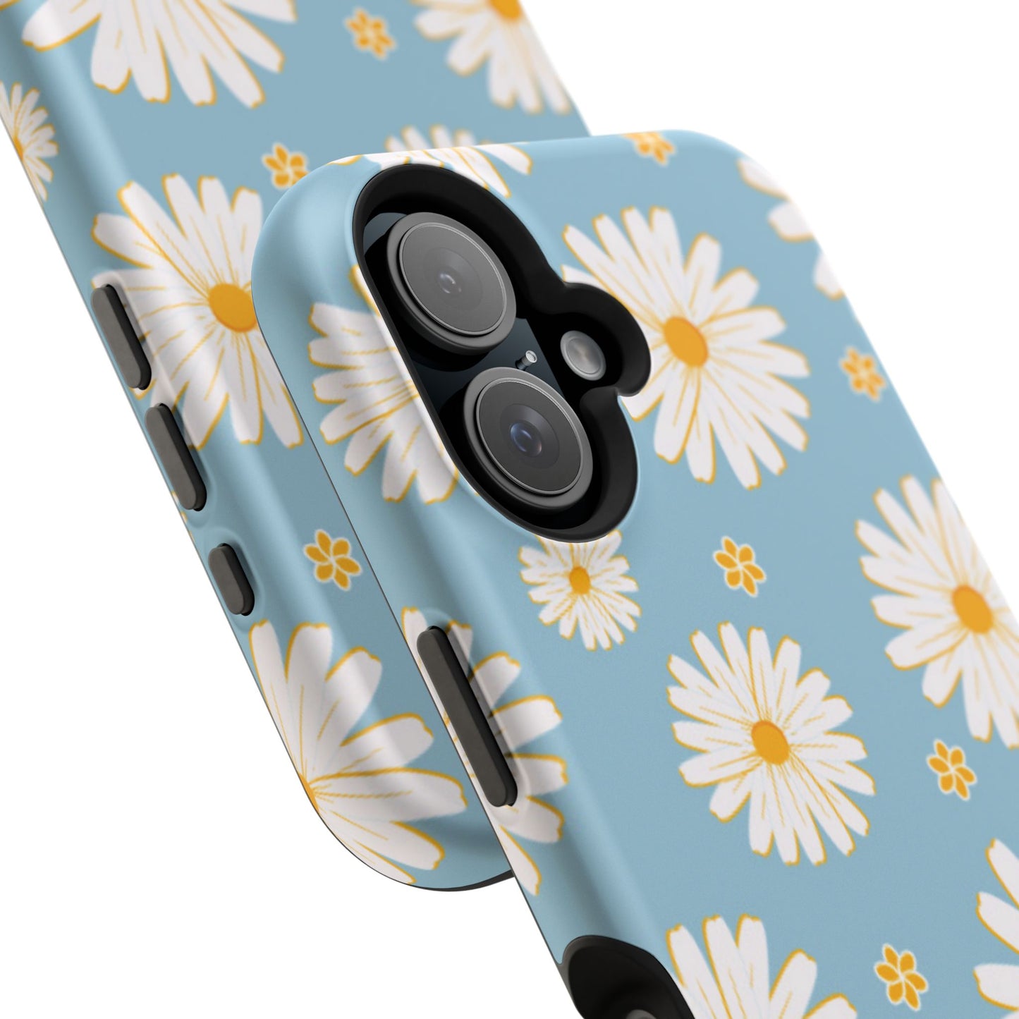 Bright Daisy MagSafe iPhone Case – Light Blue Background, Shockproof and Slim Design